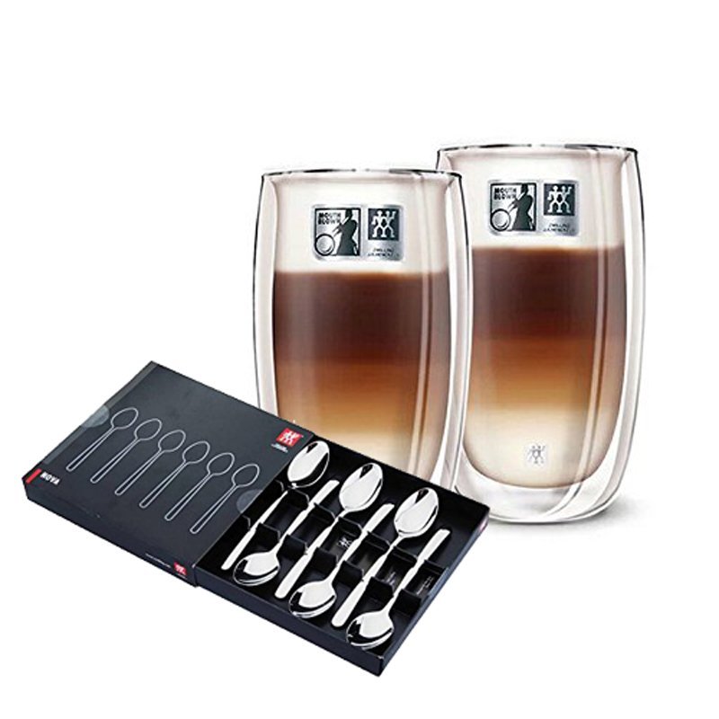 简约独特！双立人双层隔热拿铁杯6件套