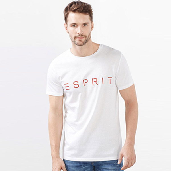 夏季百搭！ESPRIT男士基本款带LOGO全棉短袖T恤-027EE2K043