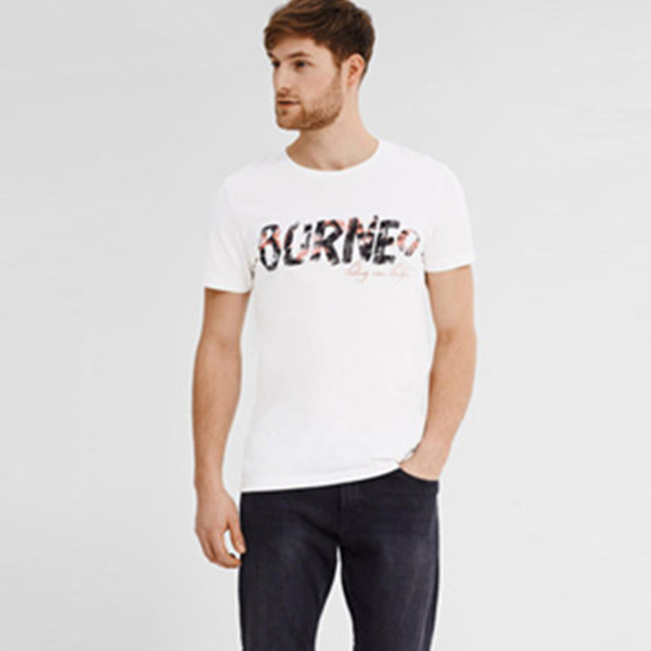 时尚简约！ESPRIT男士休闲款全棉短袖T恤-037EE2K012