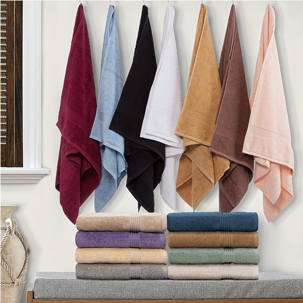 蓬松舒适！雀悠 600克埃及棉 毛巾方巾浴巾 6件组合装