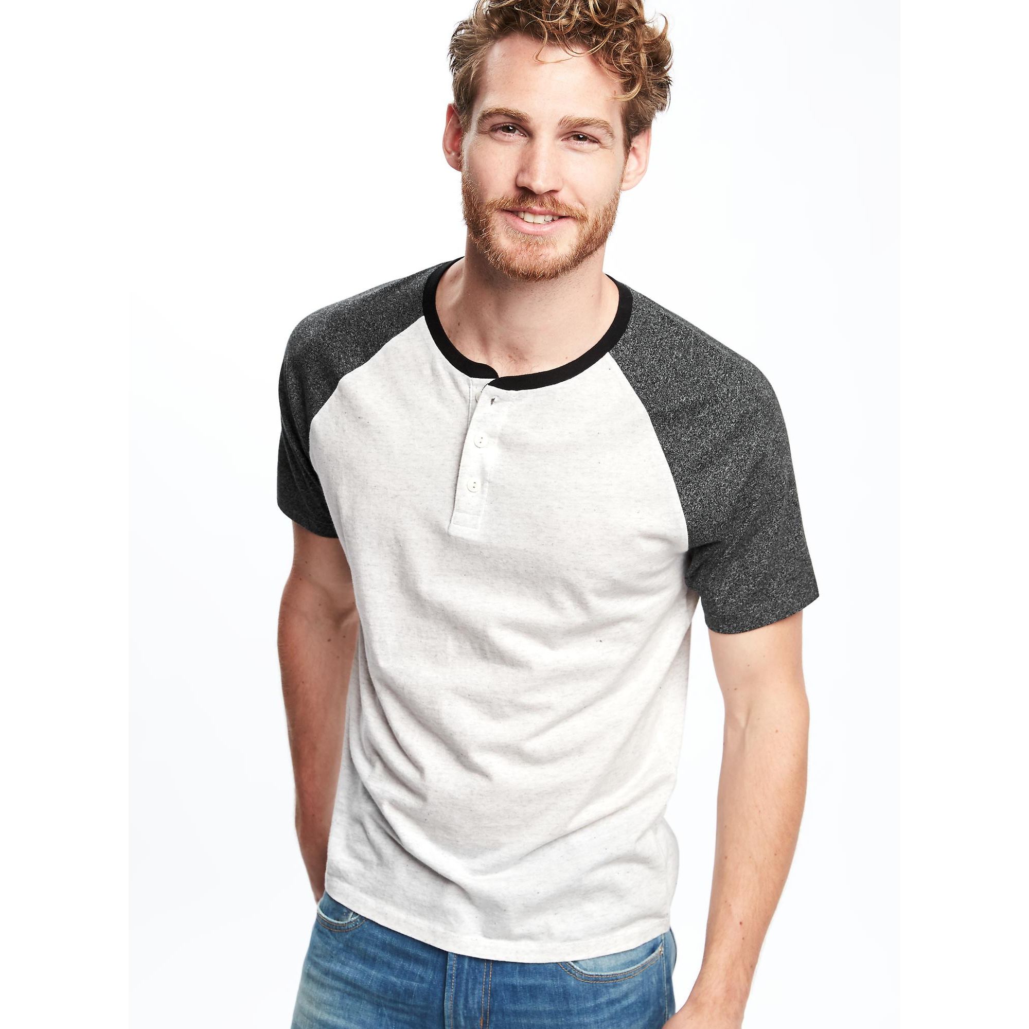 时尚之选！Old Navy舒适棉质短袖亨利衫621372