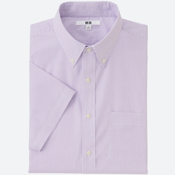 休闲百搭！UNIQLO优衣库EASY CARE条纹衬衫(短袖)193874