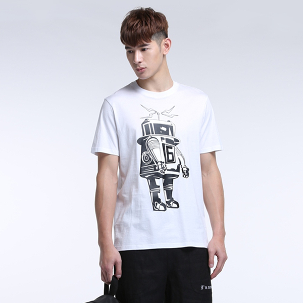 时髦帅气！TRENDIANO印花刺绣圆领短袖T恤3HC3021030