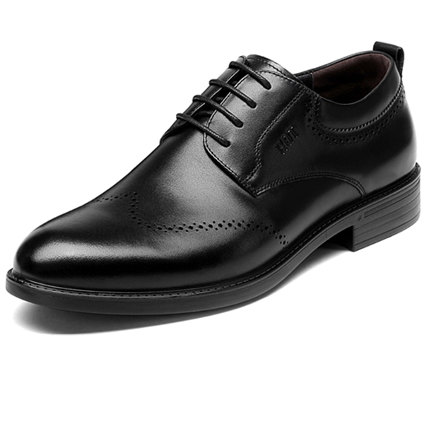 英伦休闲！红蜻蜓皮布洛克男士商务休闲鞋WTA65041