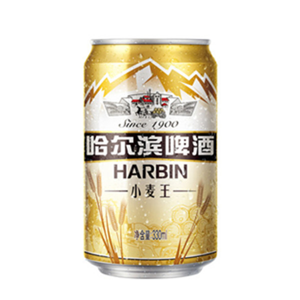 麦香欢畅！哈尔滨小麦王啤酒330ml*24听