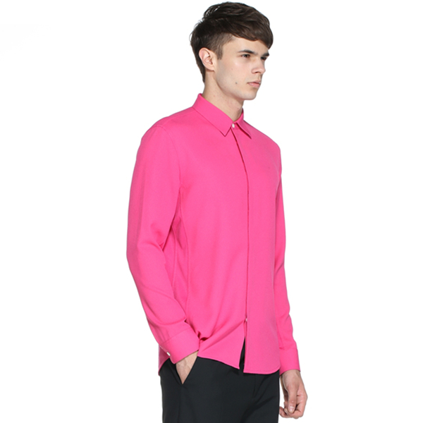 帅气有型！TRENDIANO休闲时尚提花纯色长袖衬衫3151012500