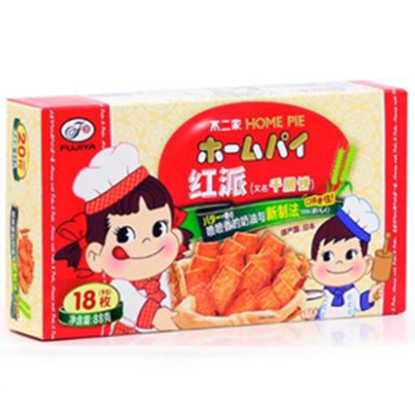 香甜酥脆！不二家 千层饼家庭派 18枚 88g原味