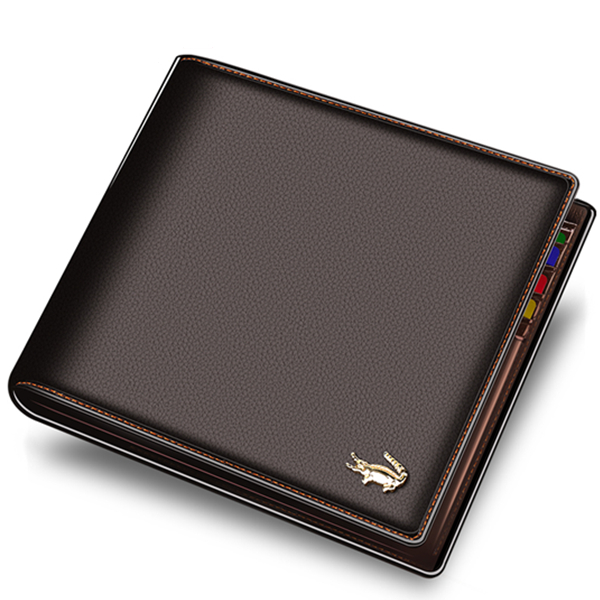 简约精致！CARTELO卡帝乐鳄鱼男士短款真皮钱包C486B10011