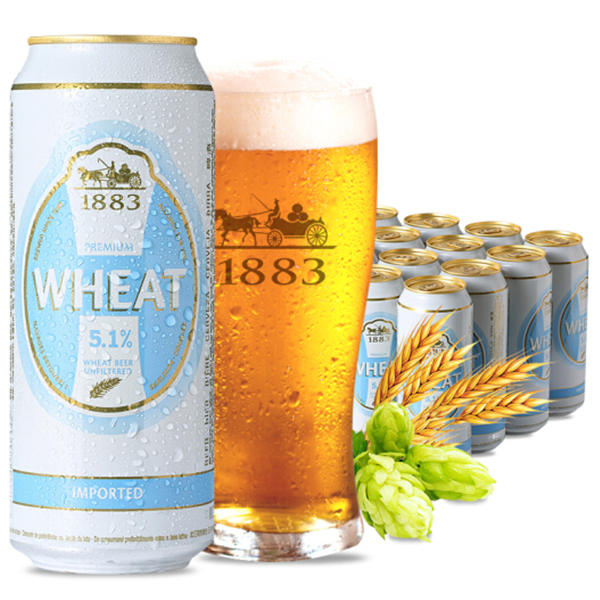 清凉解暑！德博小麦啤酒500ml*24听整箱装