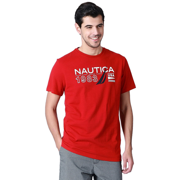 中国版型！Nautica诺帝卡男式短袖T恤V61112SEC