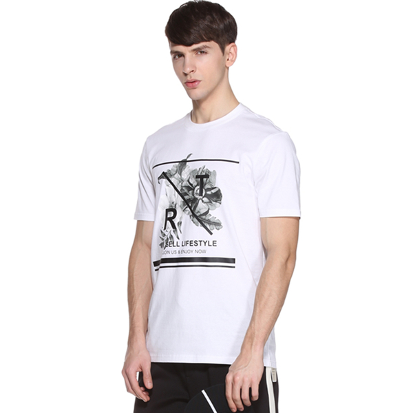 摩登时尚！TRENDIANO纯棉印花字母圆领短袖T恤3HC202432P