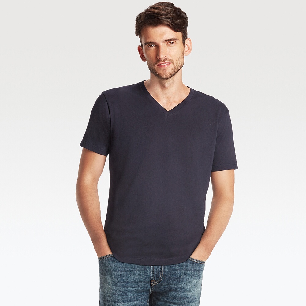 简约百搭！UNIQLO优衣库男士V领T恤180701