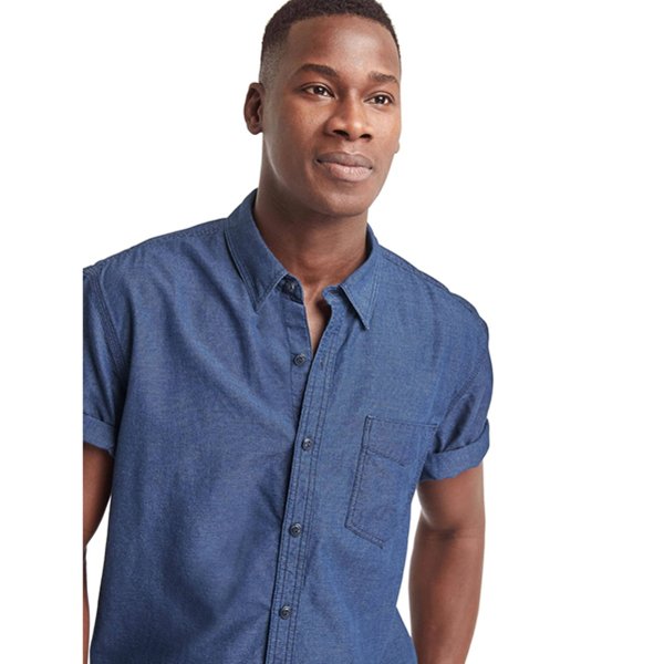 工装风！Gap纯棉牛仔衬衫637801