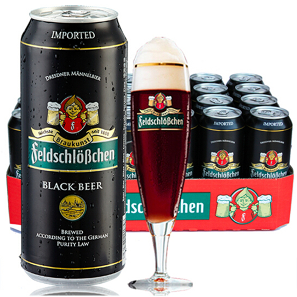 醇厚爽口！feldschlobchen费尔德堡黑啤酒500ml*24听整箱