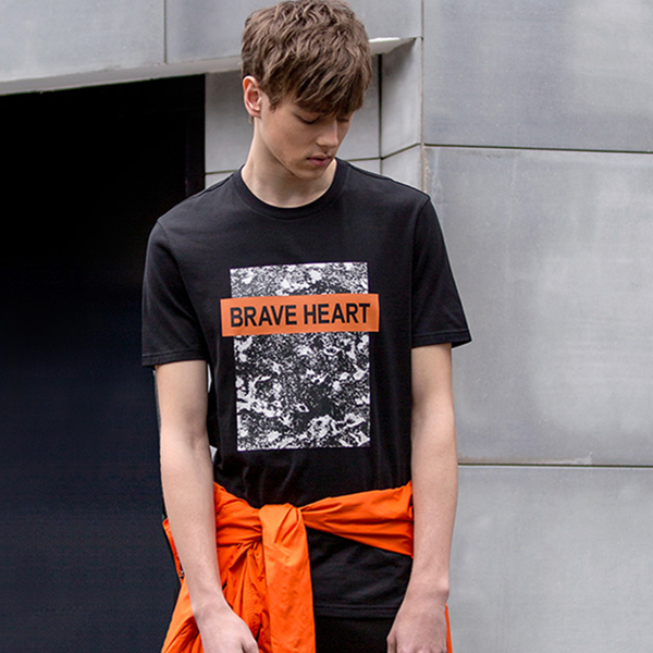 聚划算大促！TRENDIANO纯棉字母印花短袖T恤3JC202386P