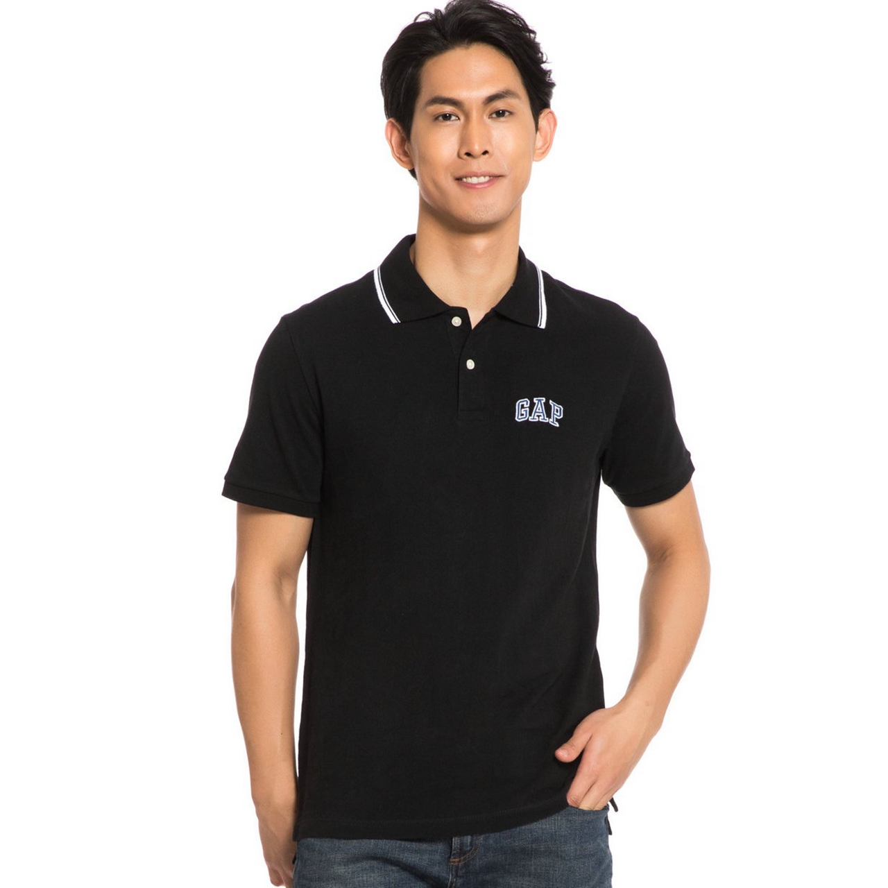 聚划算大促！Gap纯棉纯色短袖Polo衫639596 W