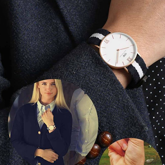 简约复古！丹尼尔&bull;惠灵顿 中性 时尚男表 0552DW