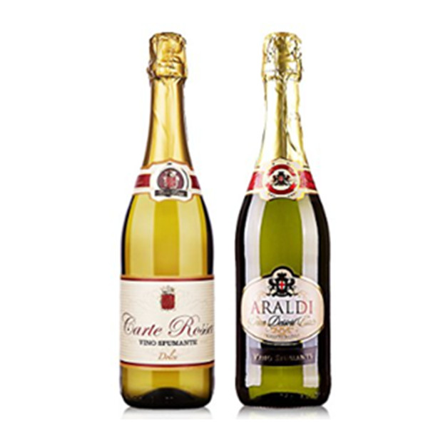 进口香槟！意大利卡特罗莎甜白、艾尔迪半干型双支起泡酒组合