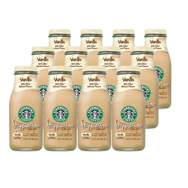 口感顺滑！STARBUCKS星巴克星冰乐香草味281毫升/瓶*12瓶