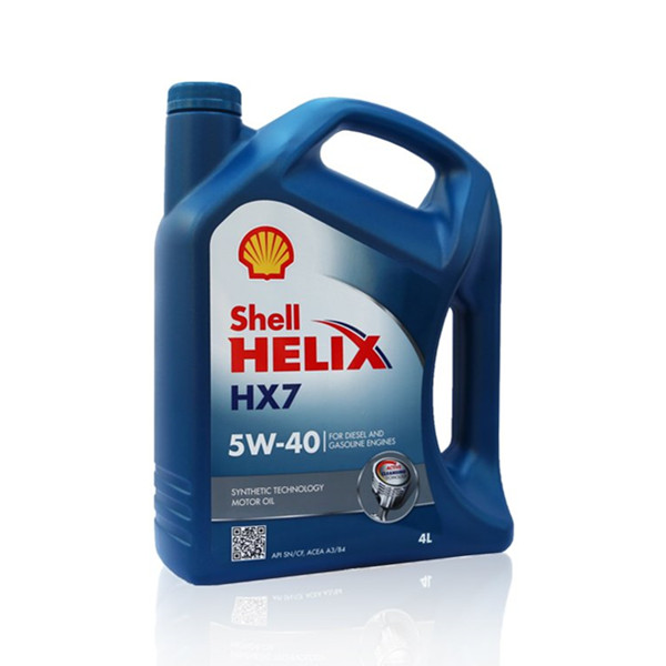 高效润滑！Shell壳牌喜力HX7 5W-40半合成机油（蓝壳) 4升装