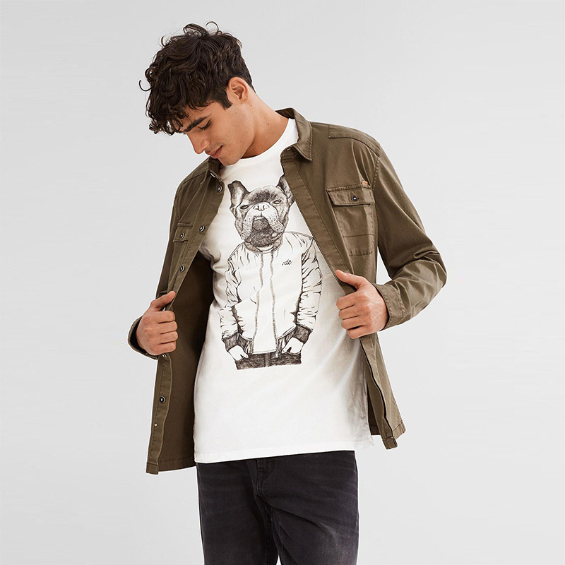 618狂欢！ESPRIT EDC男士时尚印花款圆领短袖T恤-037CC2K023