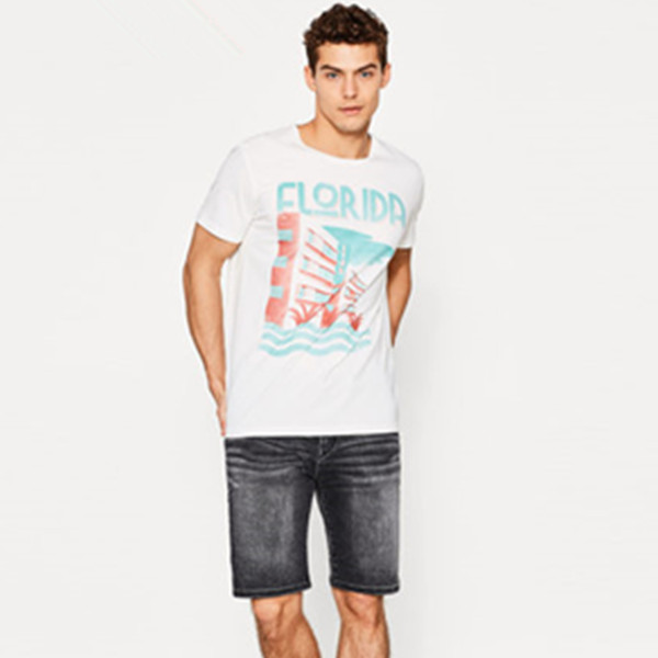 618狂欢！ESPRIT美式休闲风印花全棉短袖T恤-057EE2K005