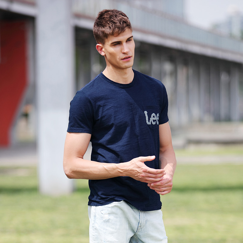 618狂欢！Lee圆领口袋印花纯棉短袖T恤L270341RB5FL