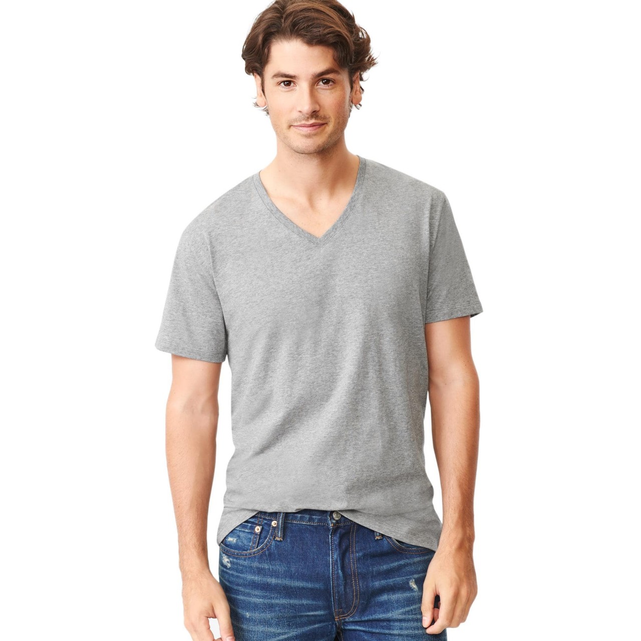 618狂欢！Gap时尚V领T恤时尚都市纯色休闲上衣988688-1