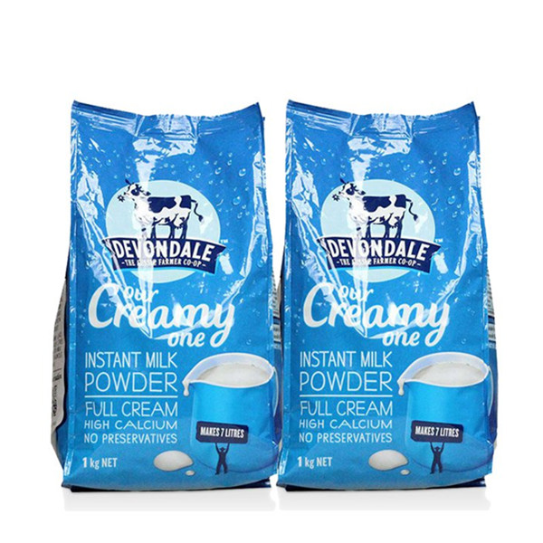 天然纯正！Devondale德运高钙全脂成人牛奶粉1KG*2袋
