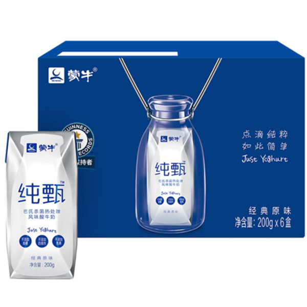 经典原味！蒙牛纯甄常温酸奶200g*6随享装