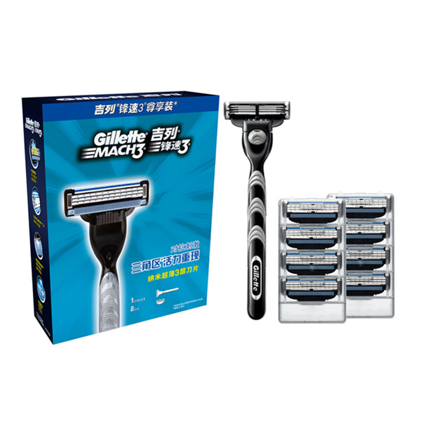 经济实用！吉列剃须刀锋速3手动刮胡刀套装