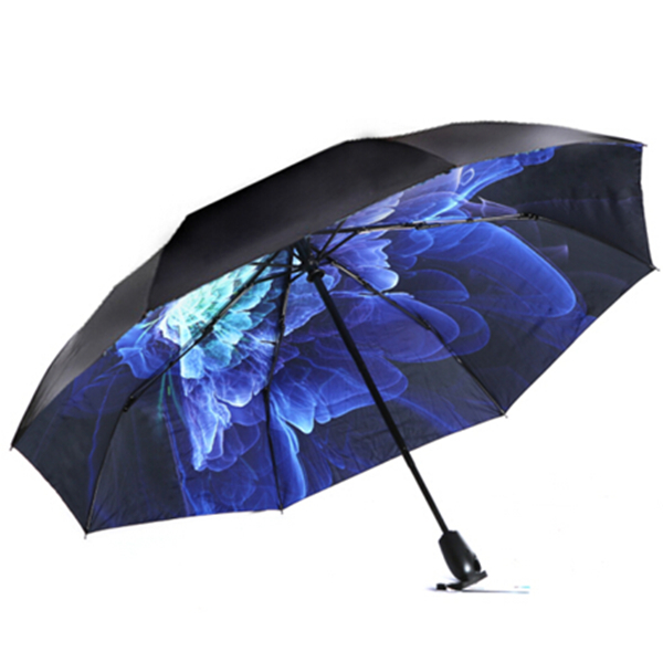 外酷内炫！天堂伞三折小黑伞太阳伞晴雨伞31803E