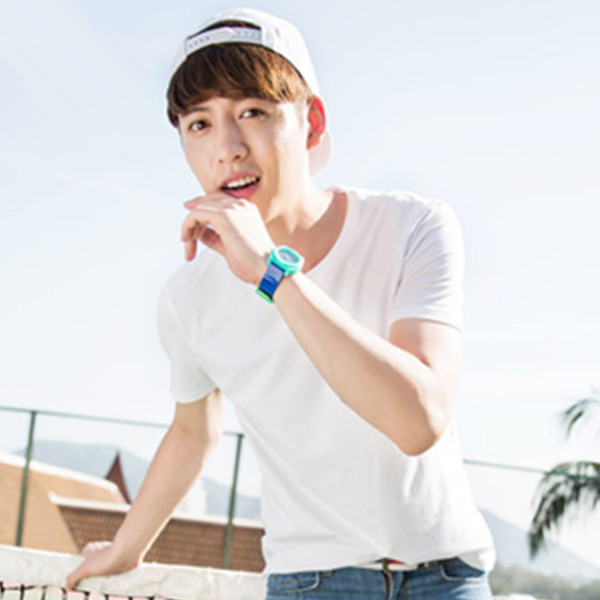 多色可选！森马圆领韩版修身纯色短袖T恤