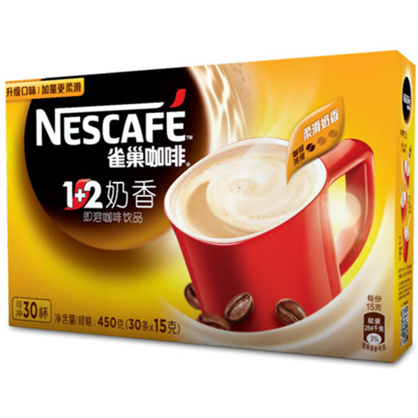 升级口味！雀巢咖啡1+2奶香30条450g