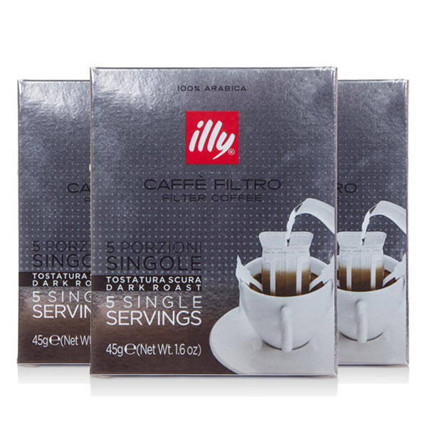 完美香醇！illy意利深度烘焙挂耳咖啡5袋/盒*3盒