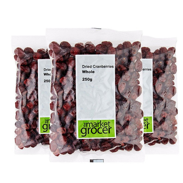 好吃健康！ the market grocer天然蔓越莓干250克/袋*3袋装