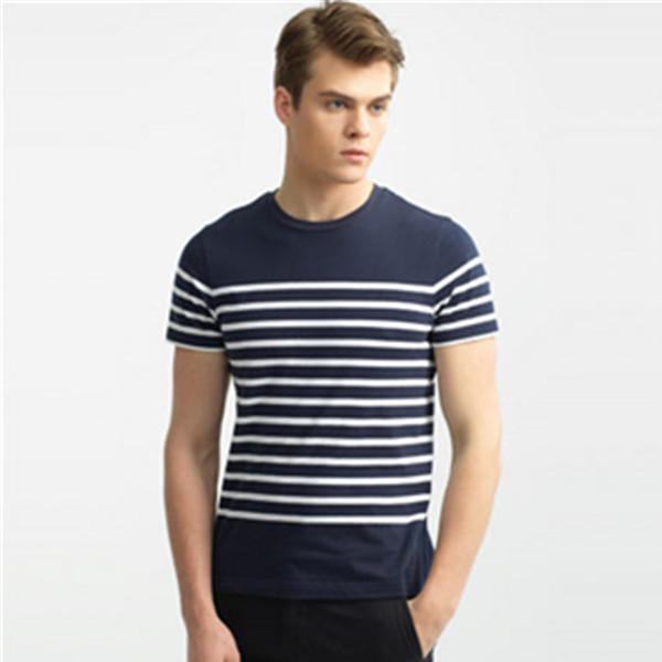 休闲时尚！佐丹奴轻磨毛海魂衫条纹短袖T恤01026214