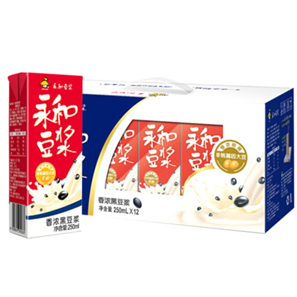 早餐好滋味！永和豆浆香浓黑豆浆250ml*12盒/箱
