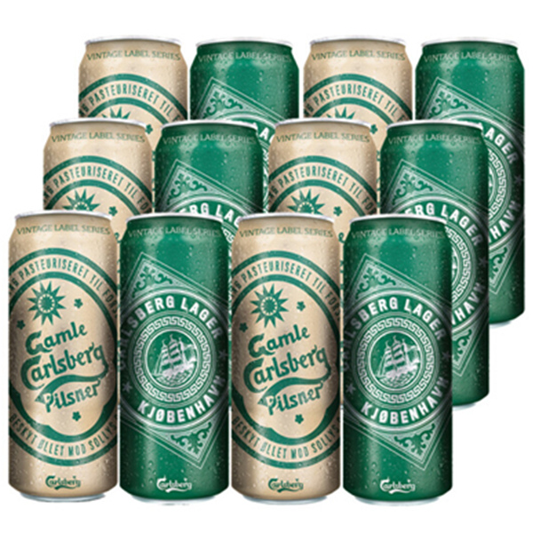 清凉感受！嘉士伯复古限量罐500ml*12听