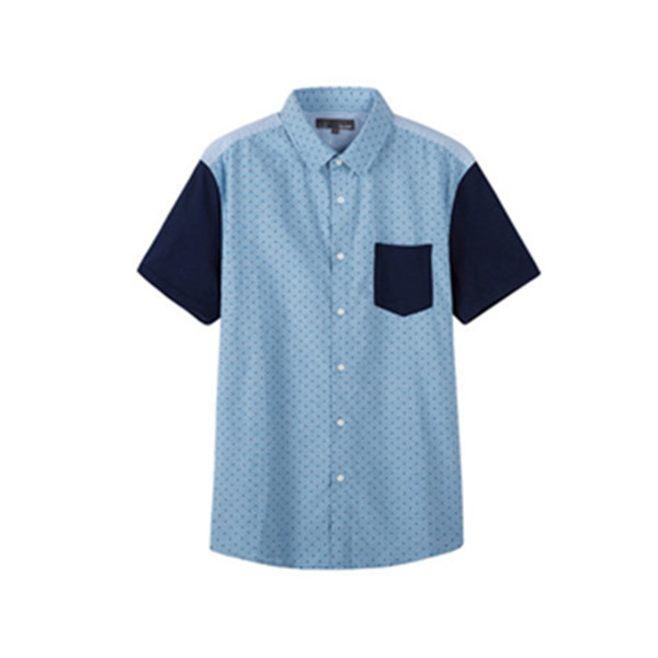 百搭款式！森马男士波点印花短袖衬衫10-215041031