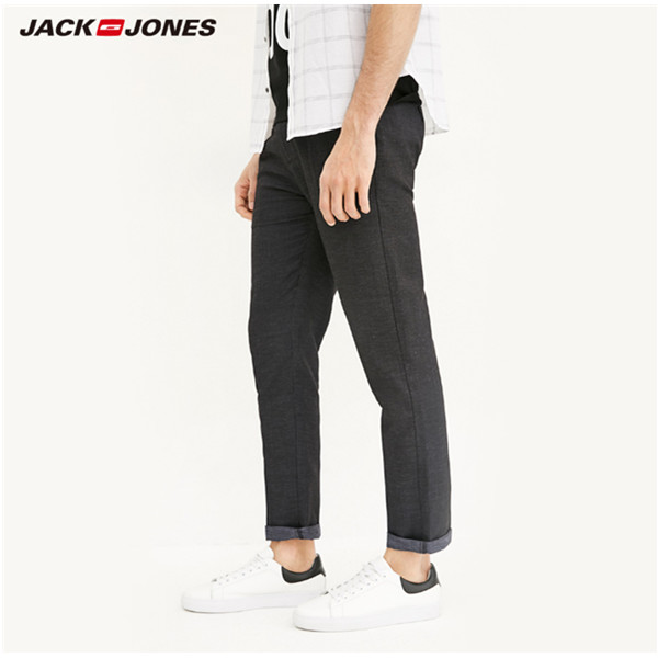 盛夏热促！杰克琼斯含亚麻莱卡修身锥腿裤