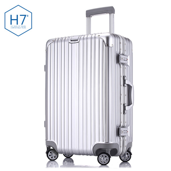 生活实用！H7铝框拉杆箱万向轮行李箱男女士登机箱
