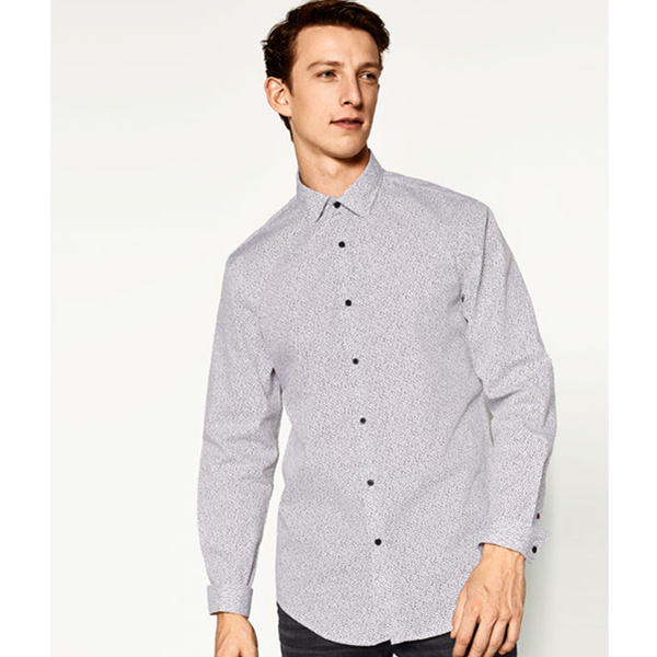 修身款！ZARA男装印花衬衫06103400250