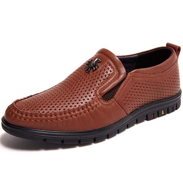 透气清凉！奥康男士皮凉鞋153518009