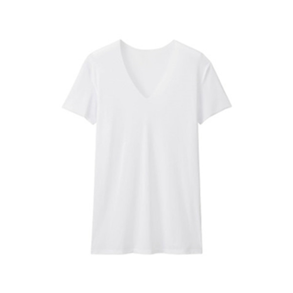 近期好价！优衣库AIRism无缝V领T恤(短袖)170947