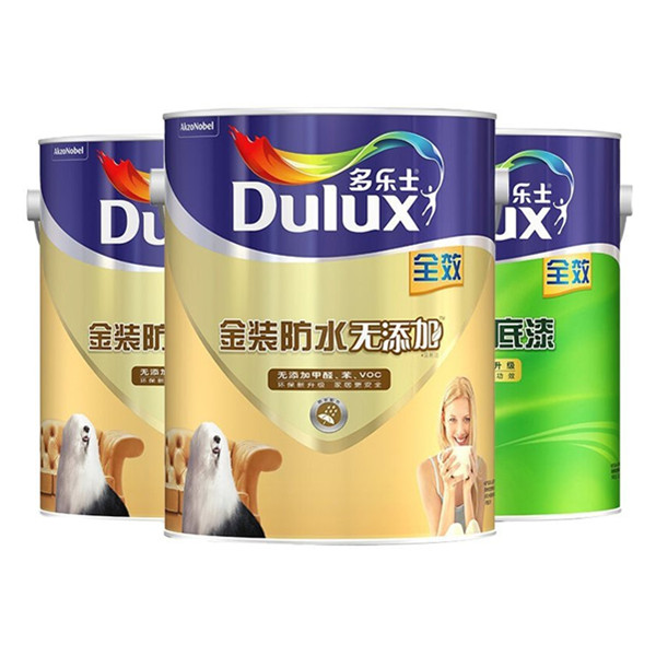 限prime会员！Dulux 多乐士 无添加防水全效墙面漆两面一底15L套装
