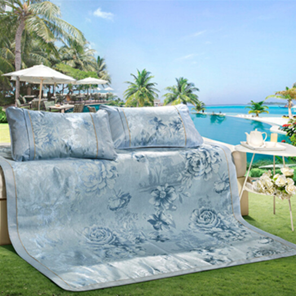 亲肤舒适！LOVO罗莱生活花漫香城提花冰丝席180*200cm