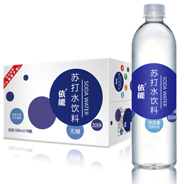 甘甜清冽！依能加锌苏打水500ml*15瓶/箱