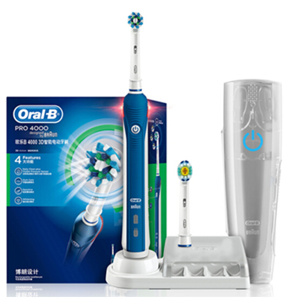 强效清洁！博朗欧乐B 4000 3D声波智能电动牙刷