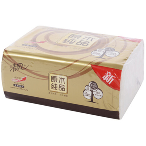 精选优品！清风原木纯品抽纸120抽*10包